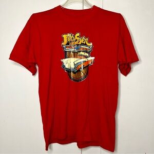 Vintage 80s Single Stitch Red 57 Chevy Chevrolet Glitter Iron On Graphic T Shirt